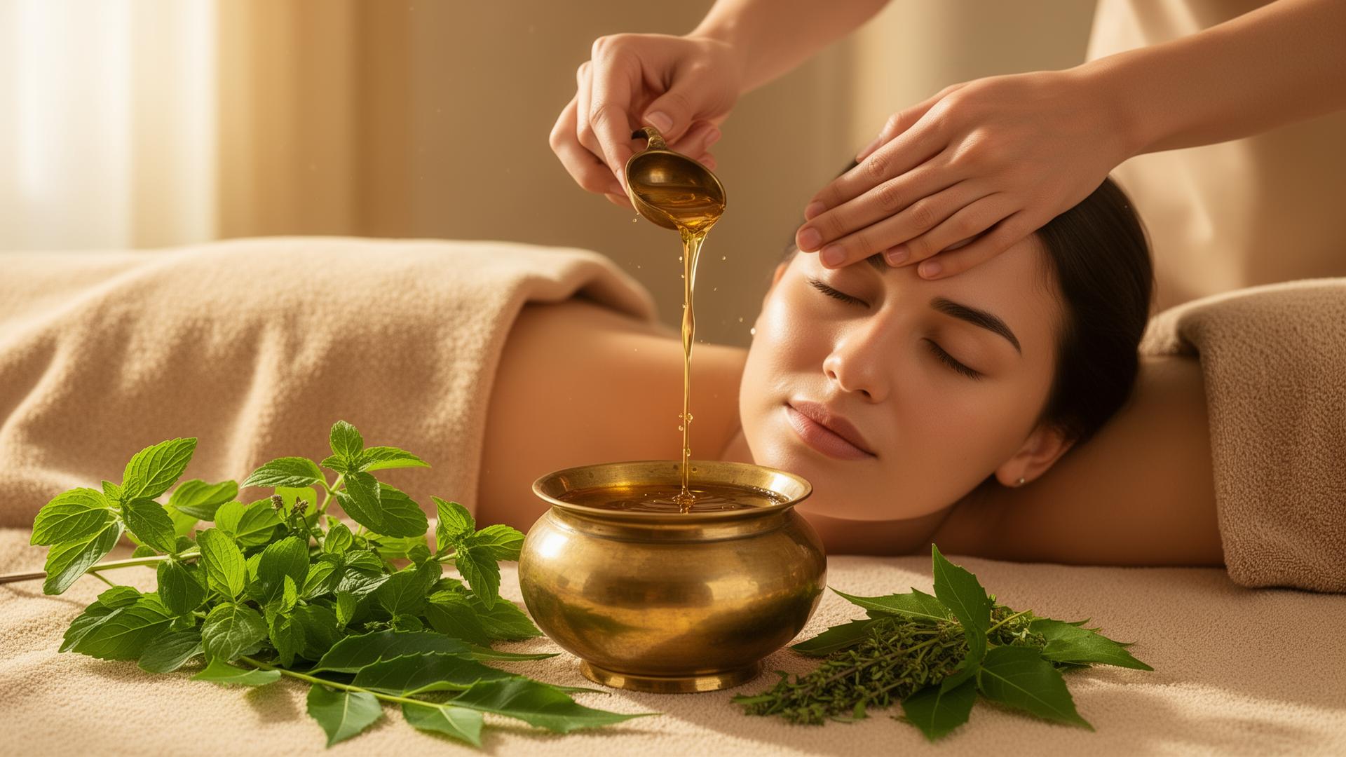 Ayurvedic shirodhara therapy
